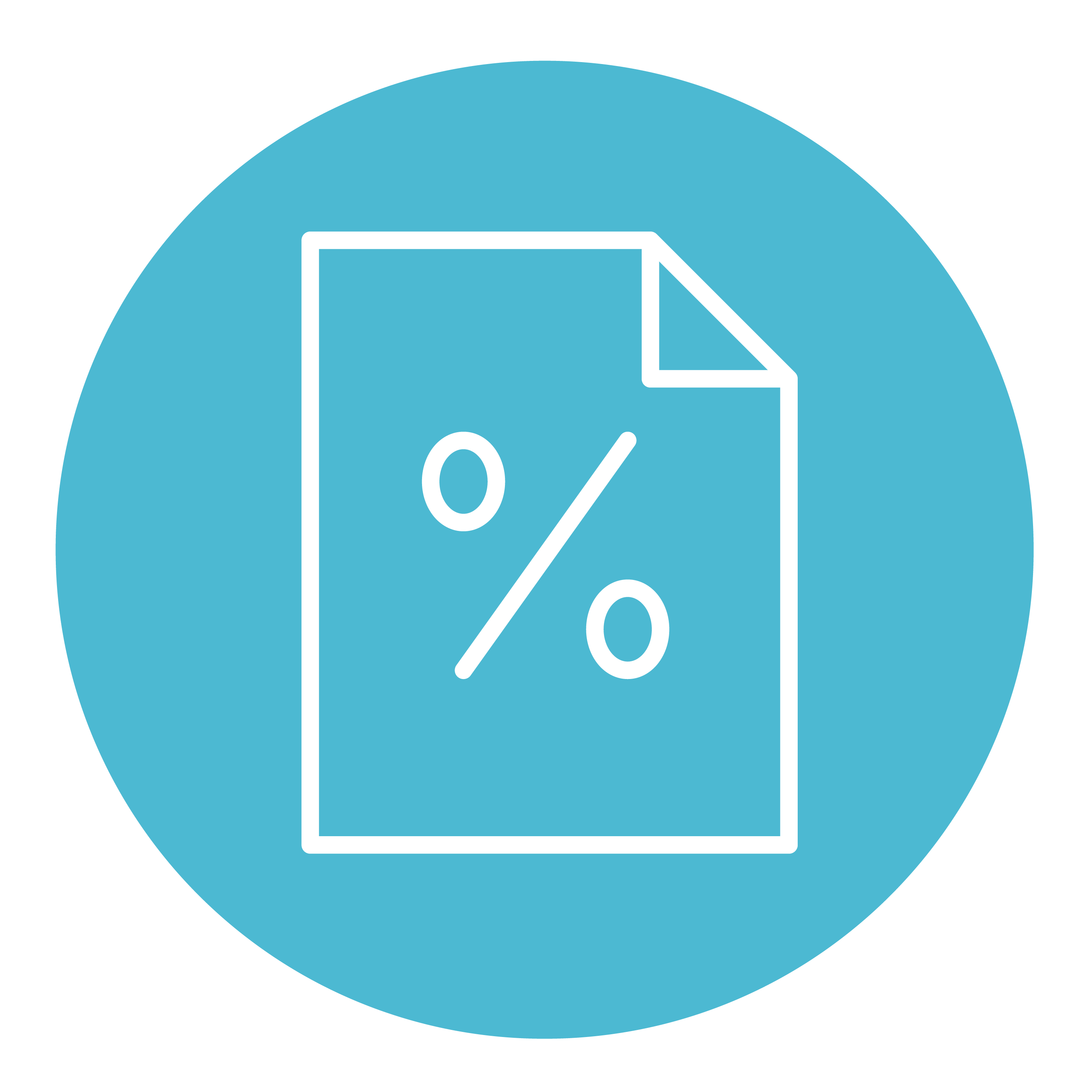 Icon of a document with a percentage sign on it